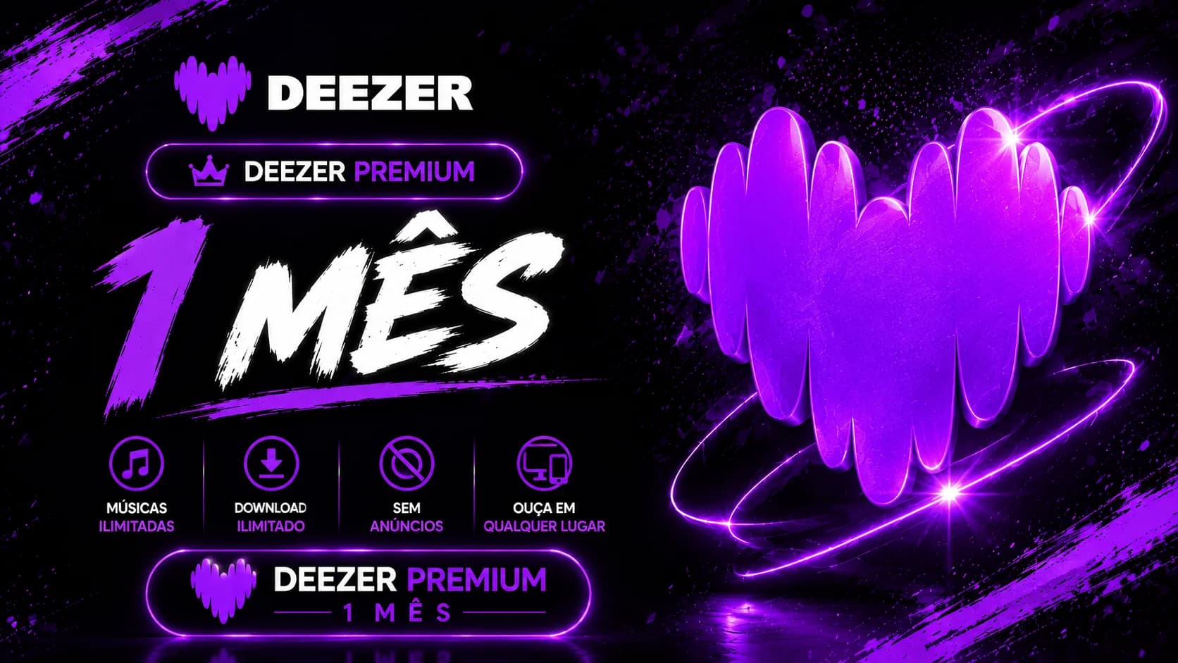 Deezer Premium 1 Mês | Conta Individual ou Compartilhada | Entrega Rápida