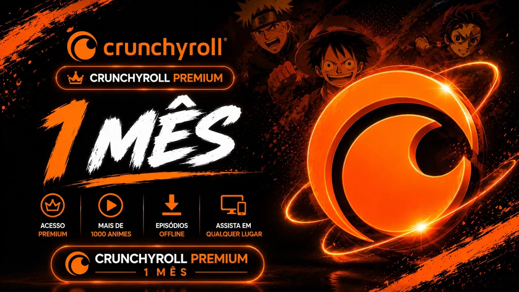 Crunchyroll Premium 7 ou 30 Dias | Conta Individual ou Compartilhada