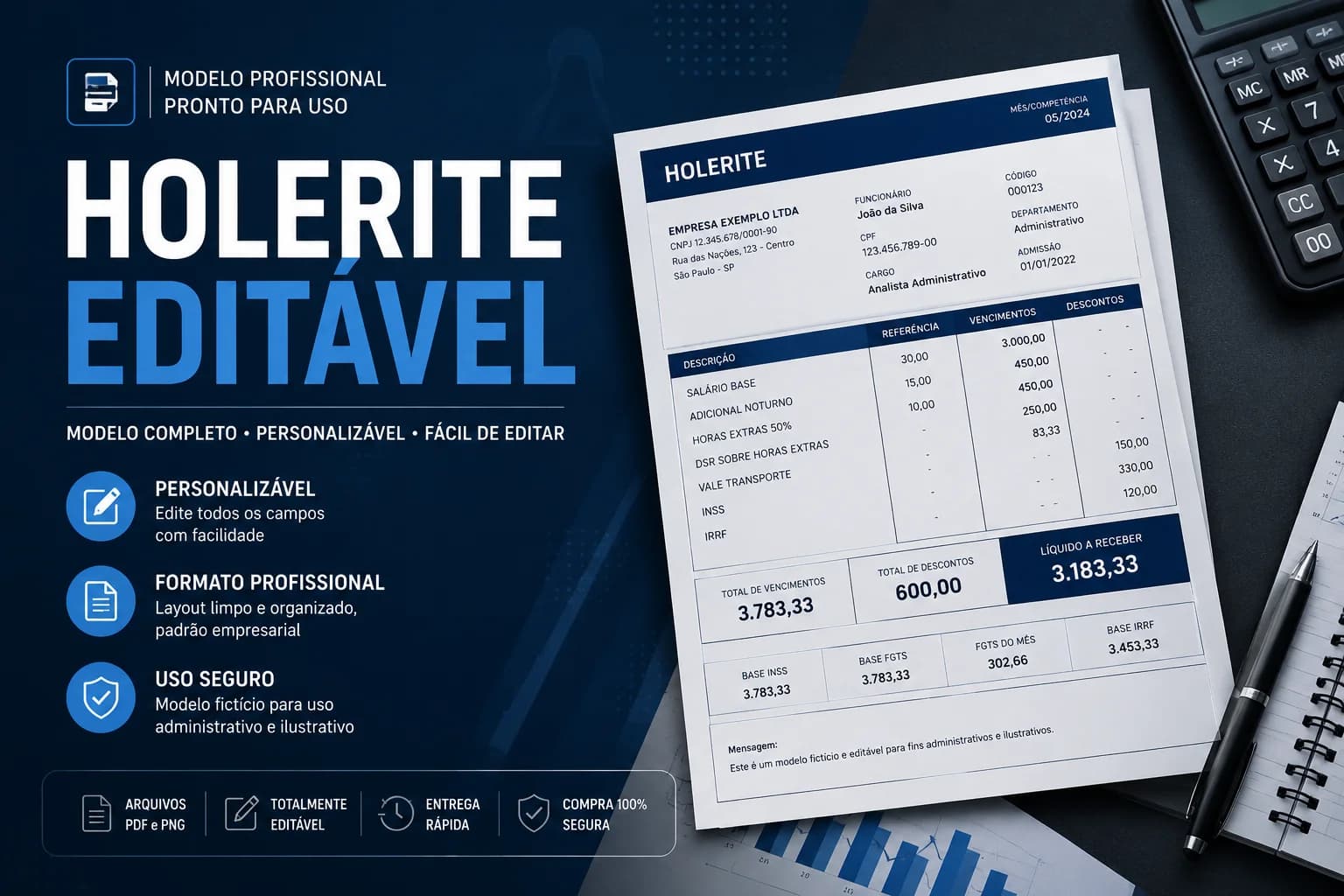 Planilha Holerite Excel 2026 – Gera Contracheque Automático com INSS e FGTS
